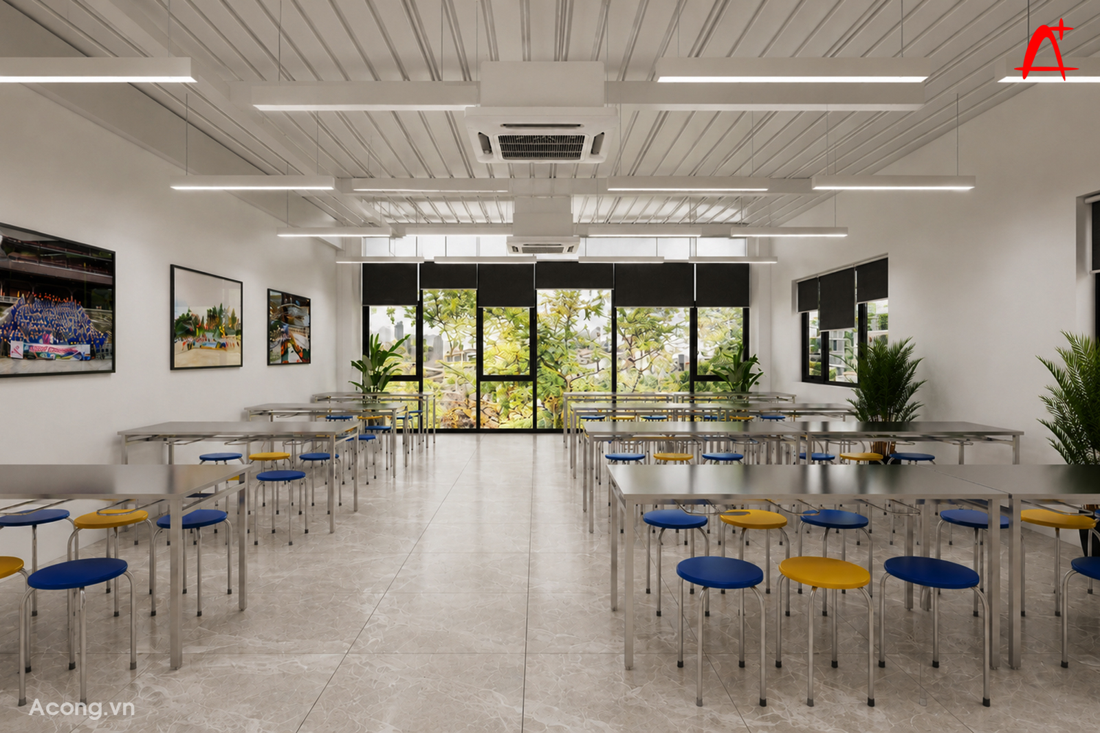 Nội thất ăn nhân viên Công ty Inox Hoàng Vũ